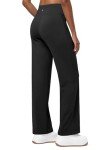 Willit Women's Fleece Lined Pants Wide Leg Thermal Yoga Winter Pants with Pockets High Waist Comyf Casual Lounge Pants Black M