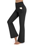 Promover Women's Yoga Pants Bootcut with Pockets High Waist Bootleg Workout Pant for Work Casual (Black, M)