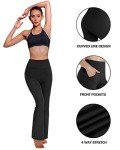 Promover Women's Yoga Pants Bootcut with Pockets High Waist Bootleg Workout Pant for Work Casual (Black, M)