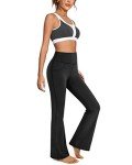 Promover Women's Yoga Pants Bootcut with Pockets High Waist Bootleg Workout Pant for Work Casual (Black, M)