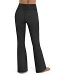 Promover Women's Yoga Pants Bootcut with Pockets High Waist Bootleg Workout Pant for Work Casual (Black, M)