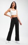 Libin Wide Leg Yoga Pants for Women 29" Trouser Desss Pants with Pockets High Waist Comfy Stretch Casual Loose Sweatpants for Palazzo Workout Slacks, Black, M