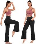 Nebility Bootcut Yoga Pants for Women Flared Leggings with Pocket Bootleg Casual Lounge Pants Work Pants Sweatpants Black