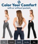 Nirlon Straight Leg Yoga Pants - Straight Leg Yoga Pants for Women Breathable Leggings for Women for Yoga Regular & Plus Size Pants for Women Yoga Work Pants for Women (M 32" Inseam, Black)