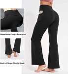 Nebility Bootcut Yoga Pants for Women Flared Leggings with Pocket Bootleg Casual Lounge Pants Work Pants Sweatpants Black