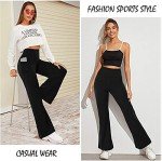 Nebility Bootcut Yoga Pants for Women Flared Leggings with Pocket Bootleg Casual Lounge Pants Work Pants Sweatpants Black