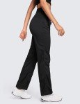 CRZ YOGA Lightweight Workout Pants for Women Casual Ruched Straight Leg Pants Work Gym Athletic Pants with Pockets Black X-Large