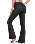 G4Free Yoga Pants for Women with Pockets Workout Bootleg Pants Casual Work Running Pants Boot-Cut(Black,L)