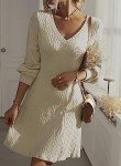 Chic Loose V-Neck Sweater Midi Dress