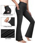 G4Free Yoga Pants for Women with Pockets Workout Bootleg Pants Casual Work Running Pants Boot-Cut(Black,L)