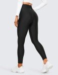 CRZ YOGA Womens High Waisted Fleece Lined Leggings 25 Inches - Winter Warm Thick Thermal Soft Workout Yoga Pants Black Small
