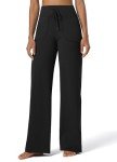 Willit Women's Wide Leg Pants Yoga Pants with Pockets High Waist Stretch Casual Lounge Comfy Pants 31" Black L
