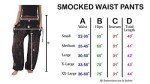 Lannaclothesdesign Women's Smocked Waist Boho Flowy Yoga Harem Pants Hippie Clothes, Black Plain Mandala, Medium