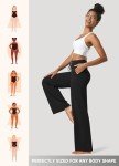 Willit Women's Wide Leg Pants Yoga Pants with Pockets High Waist Stretch Casual Lounge Comfy Pants 31" Black L