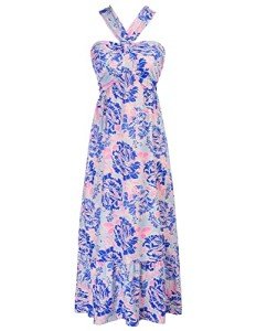 Grace Karin Floral Maxi Dress - Summer Halterneck