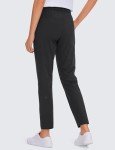CRZ YOGA Womens 4-Way Stretch Ankle Golf Pants - 7/8 Dress Work Pants Pockets Athletic Travel Casual Lounge Workout Black Large