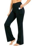 28"/30"/32"/34" Inseam Women's Bootcut Yoga Pants Long Bootleg High-Waisted Flare Pants with Pockets, Black, XX-Large/34" Inseam