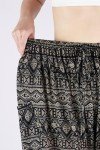 Lannaclothesdesign Women's Elephant Hippie Boho Yoga Harem Pants, Grey Small Line Elephant, Medium