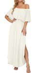 Off-Shoulder Ruffle Maxi Dress with Pockets - 2XL