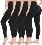 High-Waisted Tummy Control Yoga Leggings - 4 Pack