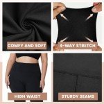 HLTPRO 3 Pack Leggings for Women(S-4XL) - High Waisted Tummy Control Plus Size Soft Pants for Workout Running Yoga