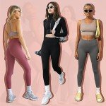 we fleece 7 Pack High Waisted Leggings for Women Tummy Control Soft Workout Yoga Pants