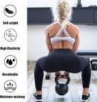 Hi Clasmix 4 Pack Leggings for Women-High Waist Tummy Control Yoga Pants Non See-Through Workout Running Tights(4 Pack Black Navy Grey Wine,S-M)