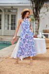 Grace Karin Floral Maxi Dress - Summer Halterneck