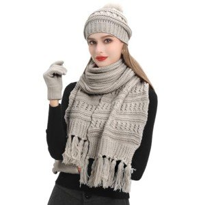 Women's Winter Hat, Scarf, and Gloves Set
