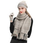 Women's Winter Hat, Scarf, and Gloves Set