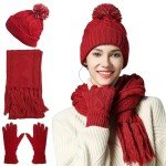 Cozy Winter Hat Scarf Glove Set for Women