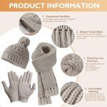 Women's Winter Hat, Scarf, and Gloves Set