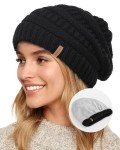 FURTALK Fleece-Lined Knit Beanie for Winter