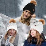 2 Pack Women's Warm Pompom Knitted Beanie Hats
