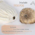 FURTALK Women's Winter Knit Beanie with Faux Fur Pom