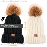 2 Pack Women's Warm Pompom Knitted Beanie Hats