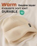 Warm Beige Knit Beanie Hat for All
