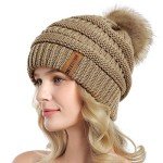Cozy Queenfur Slouchy Beanie with Pompom