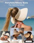 Wide Brim Straw Sun Visor Hat for Women