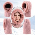 Warm Winter Balaclava Hat for Women - Pink