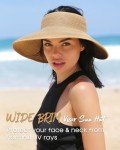 Wide Brim Straw Sun Visor Hat for Women