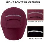 Reflective Fleece Ponytail Beanie Hat for Women