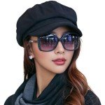 Elegant Black Women's Newsboy Cap and Beret