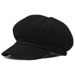 Elegant Black Women's Newsboy Cap and Beret