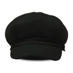 Elegant Black Women's Newsboy Cap and Beret