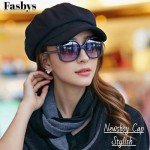 Elegant Black Women's Newsboy Cap and Beret