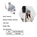 Cozy Fleece-Lined Knit Hat with Pom Pom - Gray