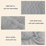 Cozy Fleece-Lined Knit Hat with Pom Pom - Gray