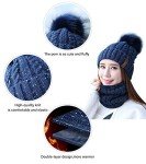 Cozy Navy Beanie Hat and Scarf Set for Women