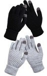 Warm Fleece-Lined Touchscreen Winter Gloves - 2 Pairs